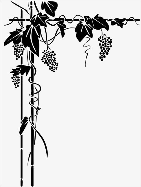 Трафарет для стен виноград