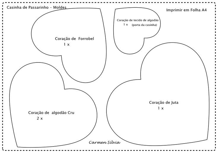 Выкройка сердечка из фетра