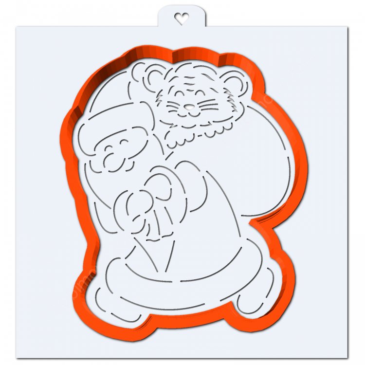 Пряники дед Мороз вырубка и трафарет