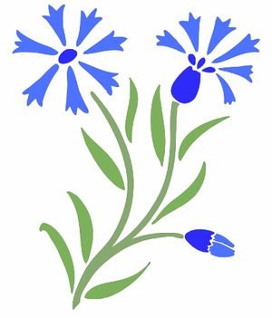 Трафарет цветка василька