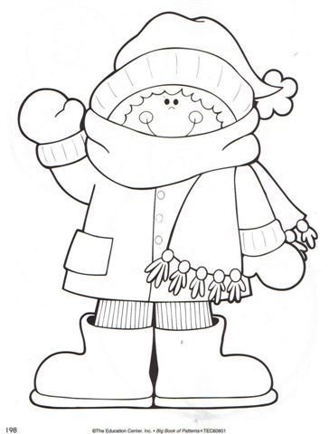 Зимняя одежда раскраска для малышей