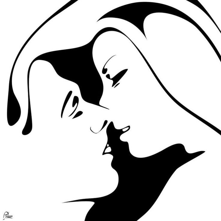 Трафарет поцелуй