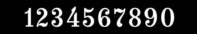 Цифры разными шрифтами