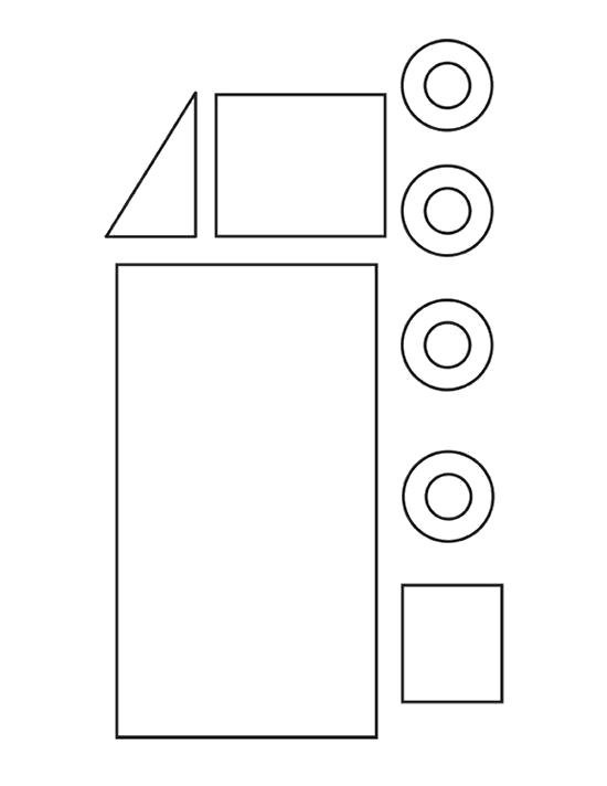 Автомобили из геометрических фигур для детей