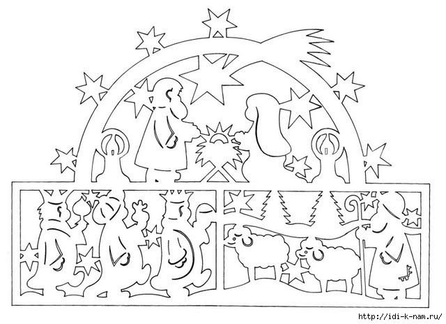 Схемы новогодних вытынанок