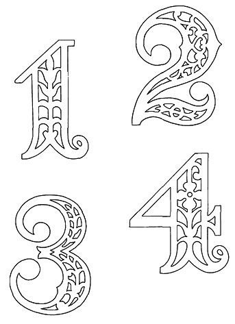 Трафареты цифры для вырезания на окно