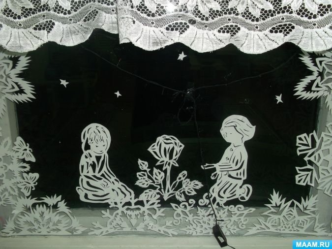 Вытанки на окна Снежная Королева