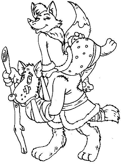 Лисичка сестричка раскраска