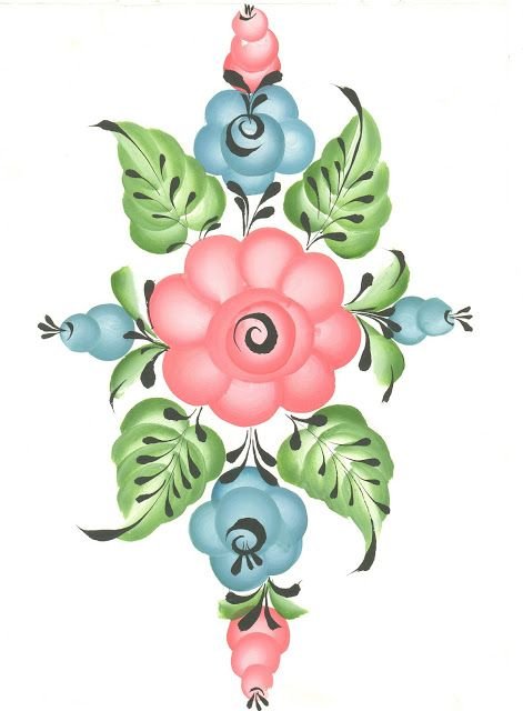 Уральская домовая роспись элементы