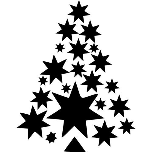 Елка из звездочек на стену