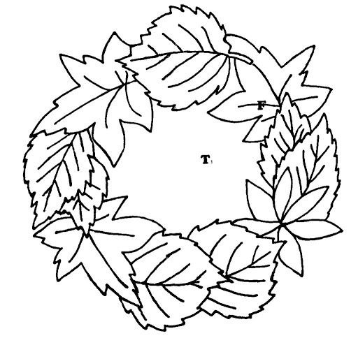 Осенний венок раскраска