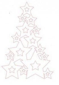 Елка из звезд трафарет