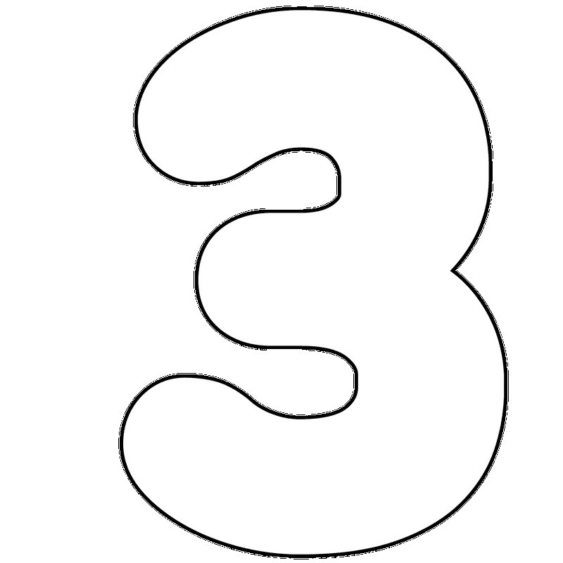 Цифра 3 трафарет для вырезания