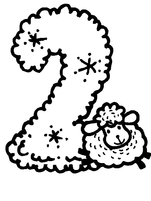 Цифра два Новогодняя трафарет