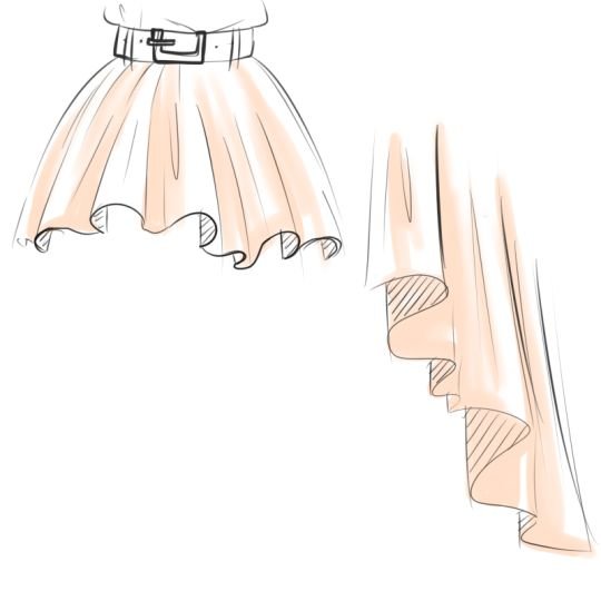 Юбка в складку рисовать