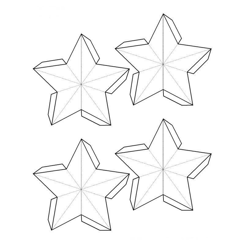 Трафарет объемной звезды из бумаги