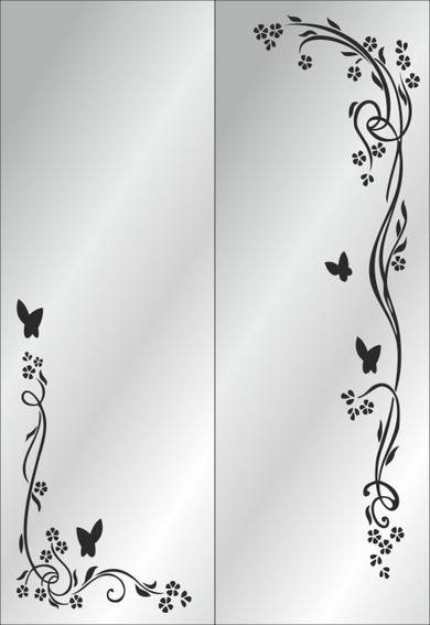 Пескоструйный орнамент на зеркале