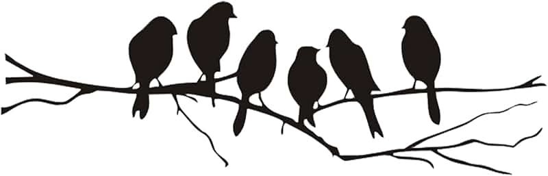 Силуэт птицы на ветке