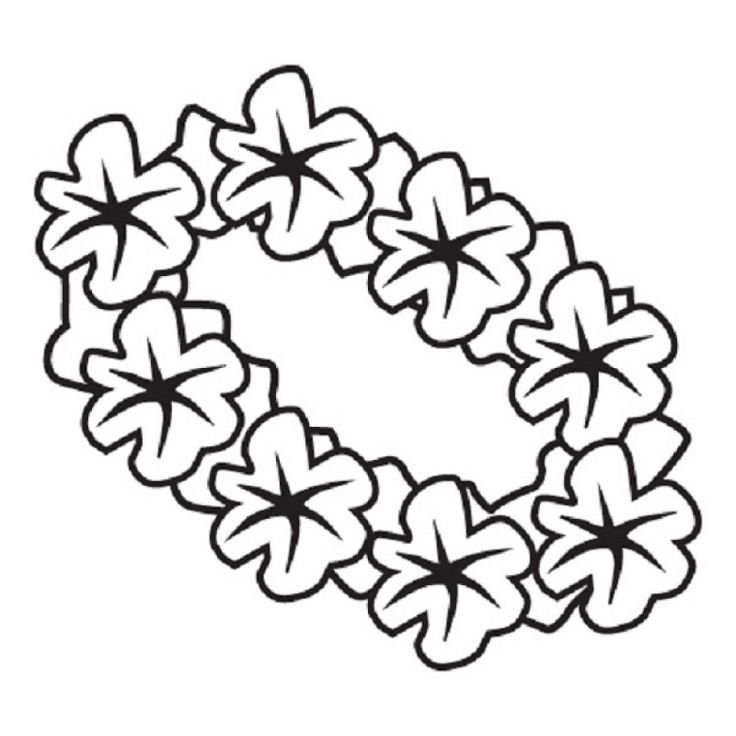 Гавайские цветы раскраска