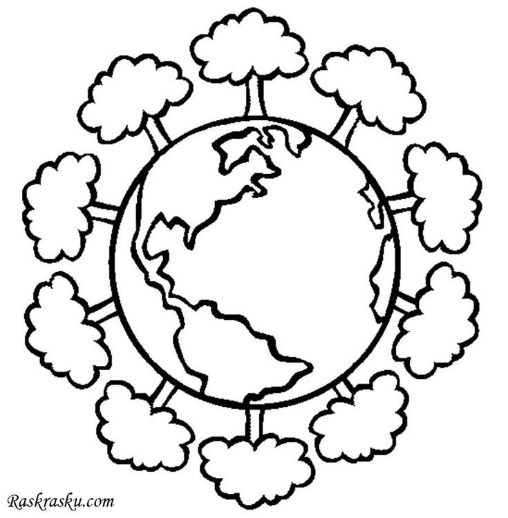 Земля раскраска для детей