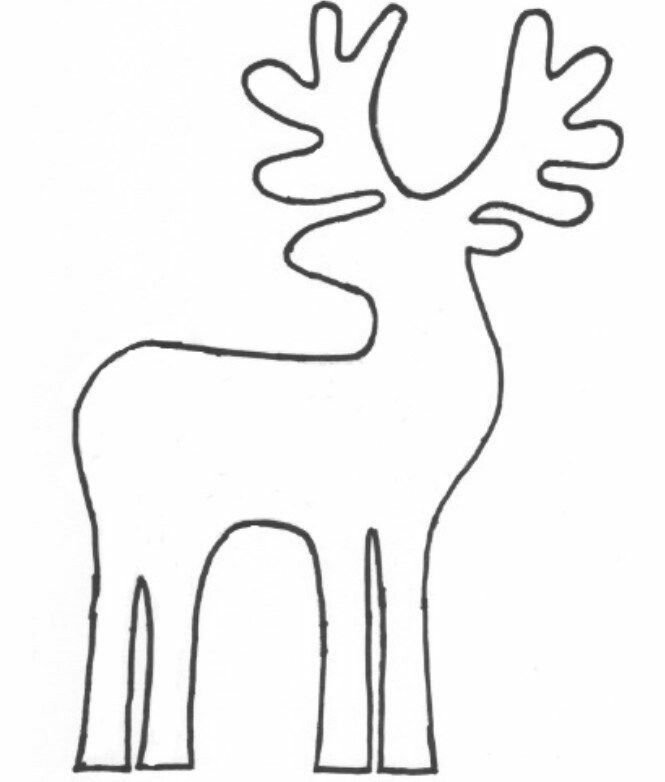 Новогодний олень трафарет