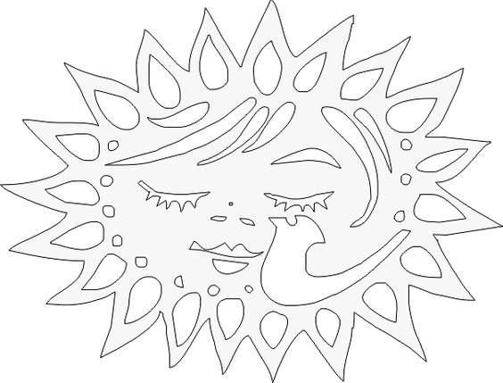 Трафарет солнца для вырезания