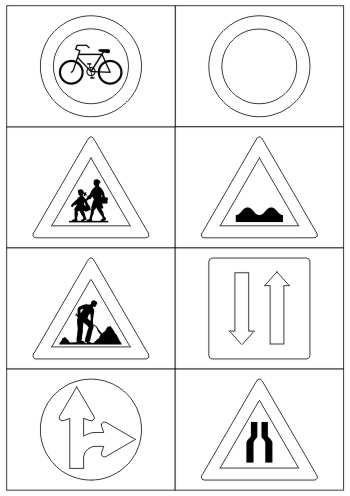 Расскраска дорожные знак