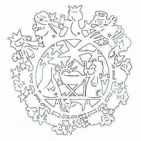 Вытынанка венок новогодний