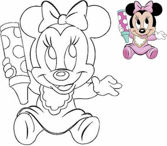 Минни Маус малышка раскраска
