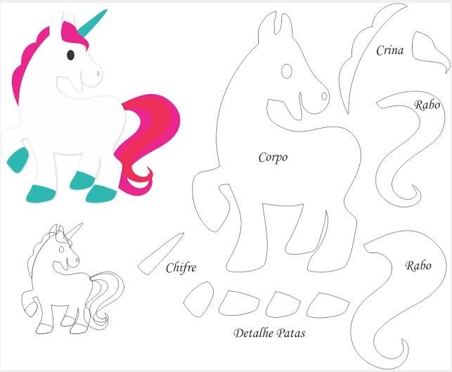 Единорог из фетра выкройка