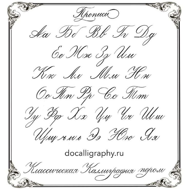 Каллиграфический почерк алфавит