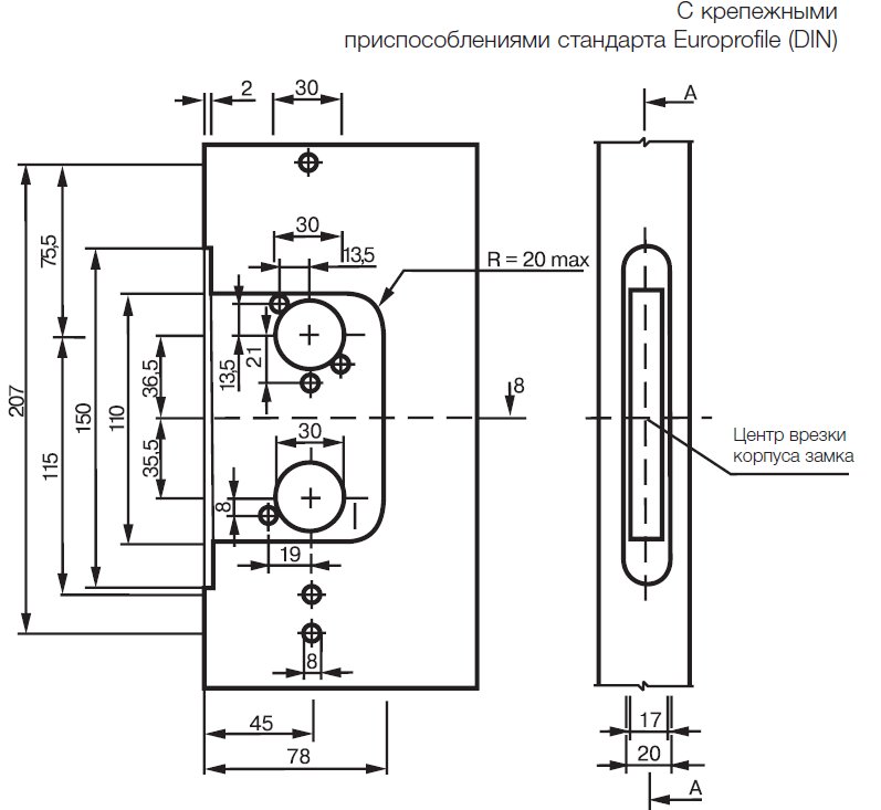 Чертежи шаблонов для врезки замков фрезером