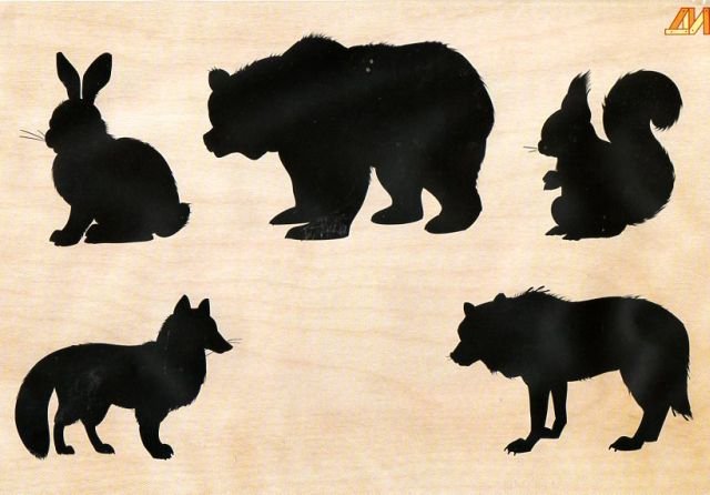 Силуэтные изображения животных для детей