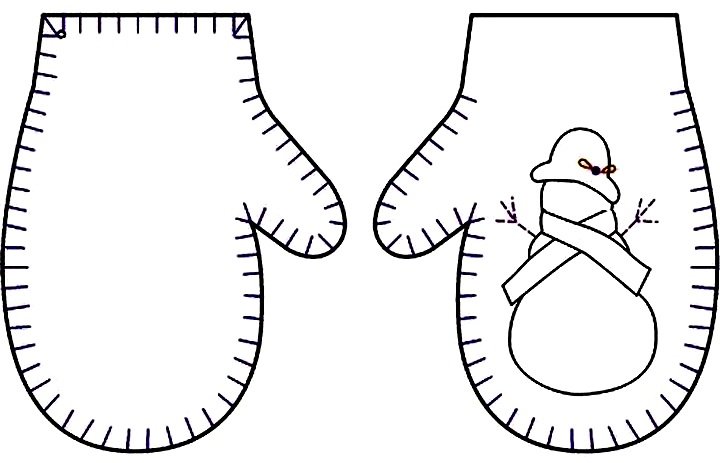 Трафарет варежки
