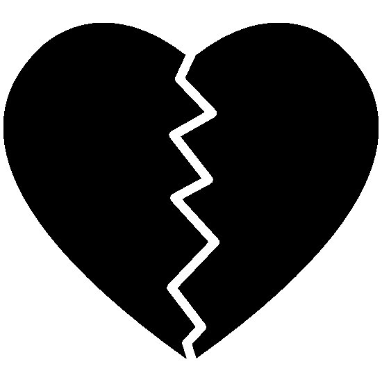 Сердечко черно белое