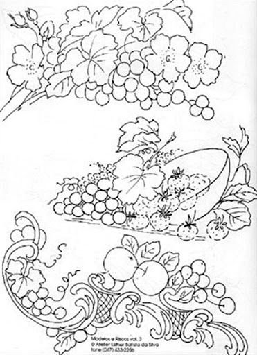 Фрукты трафарет для витражных красок