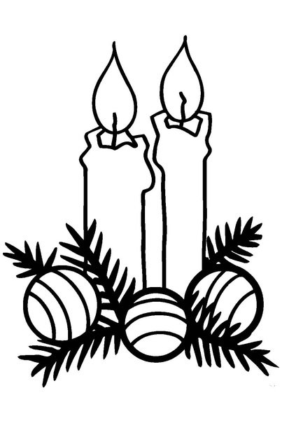 Раскраски новогодние свечи для детей