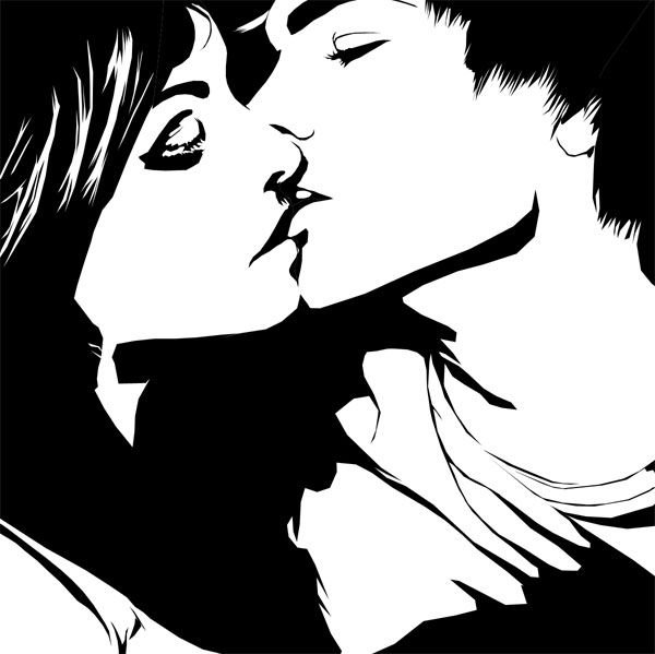 Поцелуй векторный рисунок