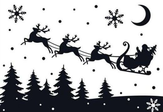 Силуэт на окно на новый год