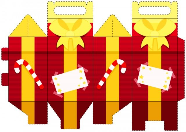 Новогодняя коробка развертка