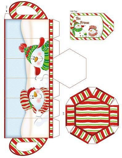 Трафарет коробочки для подарка