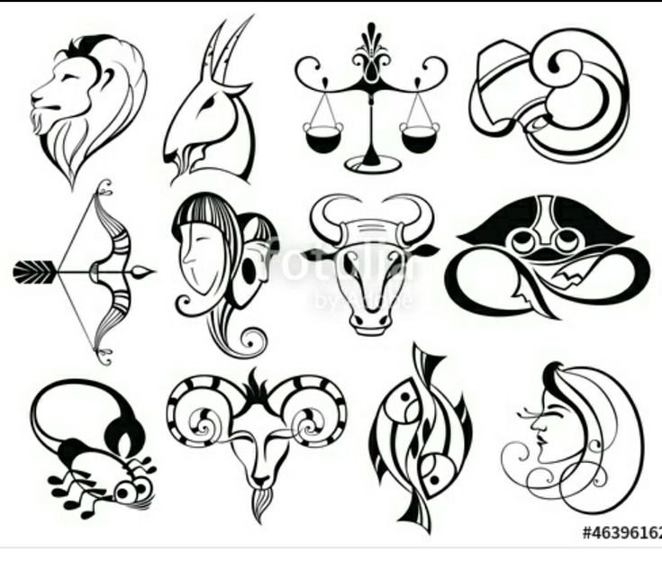 Стилизованные знаки зодиака