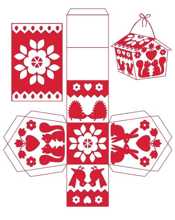 Развёртка коробочки для подарка