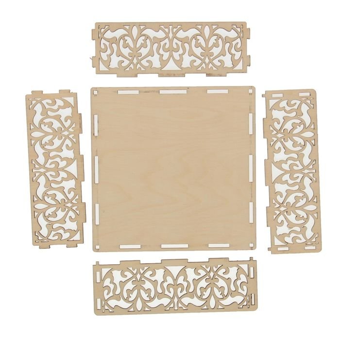 Трафарет шкатулки из фанеры