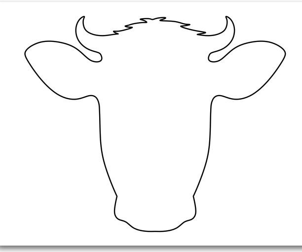 Трафарет коровы для вырезания