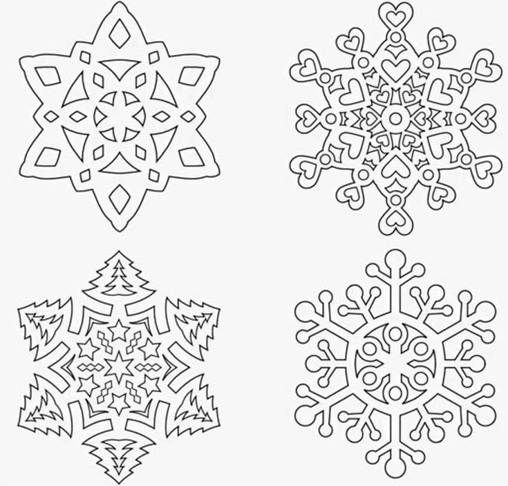 Снежинки трафареты для вырезания на окна