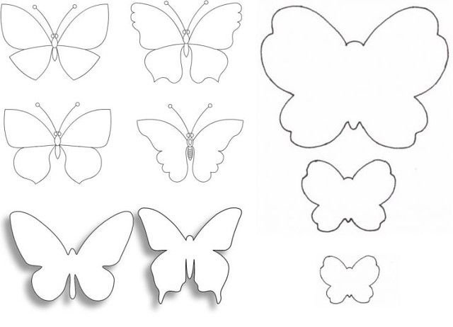 Шаблоны бабочек на стену для вырезания