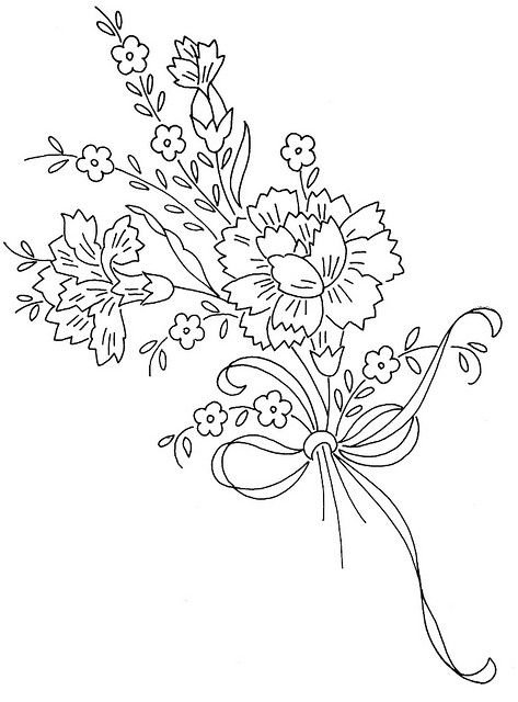 Цветочные узоры для вышивки гладью