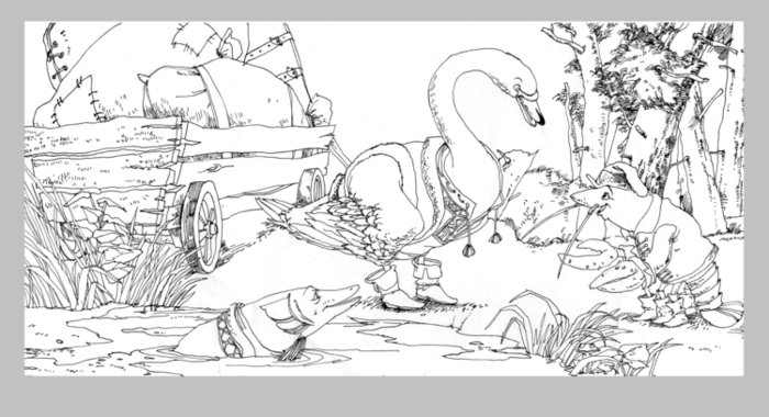 Рисунок к басне Крылова раскраска