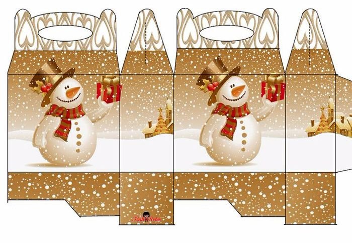 Макет новогодней коробки